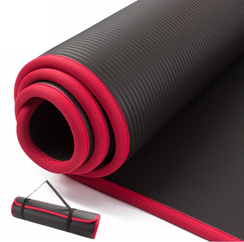 10MM Extra Thick 183cmX61cm High Quality NRB Non-slip Yoga Mats for Fitness Tasteless Pilates Gym Exercise PadsBandages